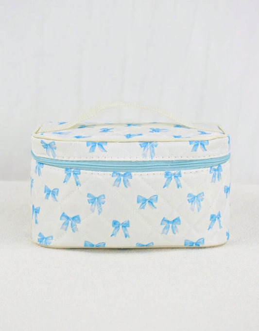 Blue Bow Makeup Bag