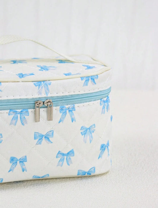 Blue Bow Makeup Bag